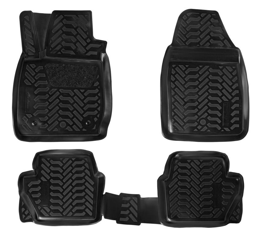 Ковры в салон (3D с подпят.) для Ford Fiesta (Mk VI) (14-) компл. 4 шт., выс. борт, полимер., черн. - AIRLINE ACM-PS-27