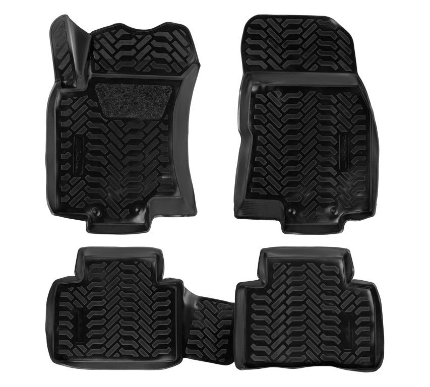 Ковры в салон (3D с подпят.) для Nissan X-Trail (t32) (14-) компл. 4 шт., выс. борт, полимер., черн. - AIRLINE ACM-PS-50