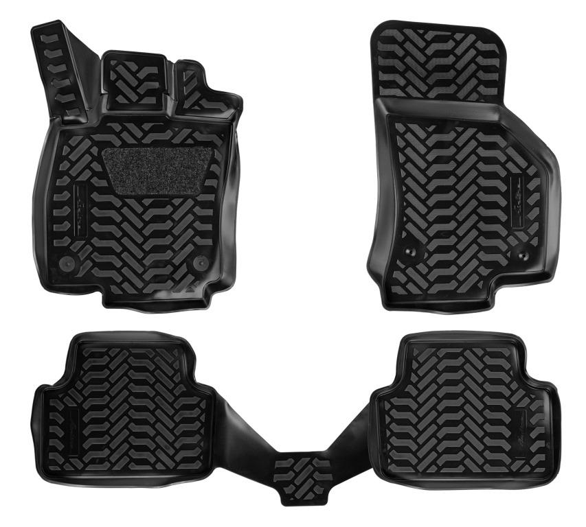 Ковры в салон (3D с подпят.) для Skoda Octavia (a7) (13-) компл. 4 шт., (крепеж), выс. борт, полимер., черн. - AIRLINE ACM-PS-60