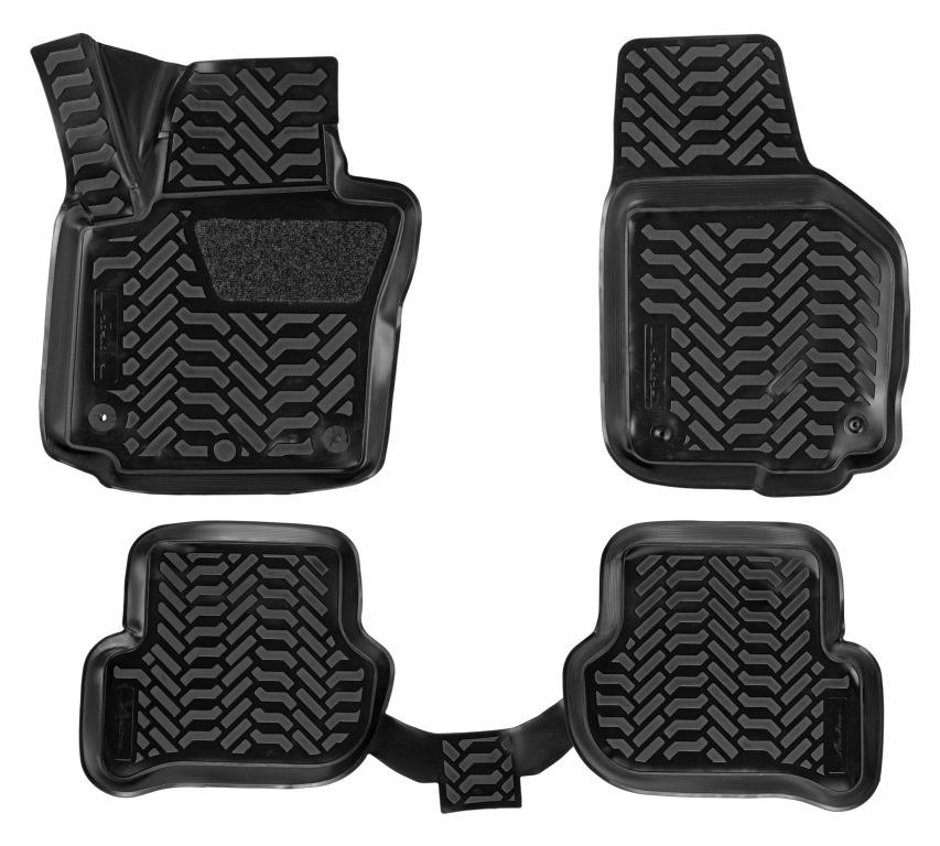 Ковры в салон (3D с подпят.) для Skoda Yeti (09-) компл. 4 шт., (крепеж), выс. борт, полимер., черн. - AIRLINE ACM-PS-62