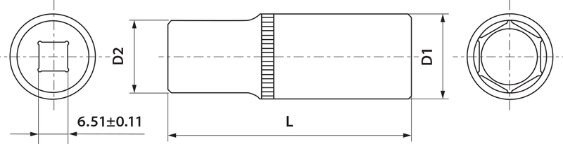 Головка торцевая глубокая 1/4DR 10 мм