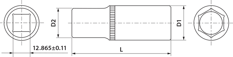 Головка торцевая глубокая 1/2DR 15 мм