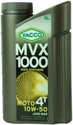 Масло моторное синтетическое для 4-х тактных двигателей MVX 1000 4T 10w-50 1л - YACCO 332 225