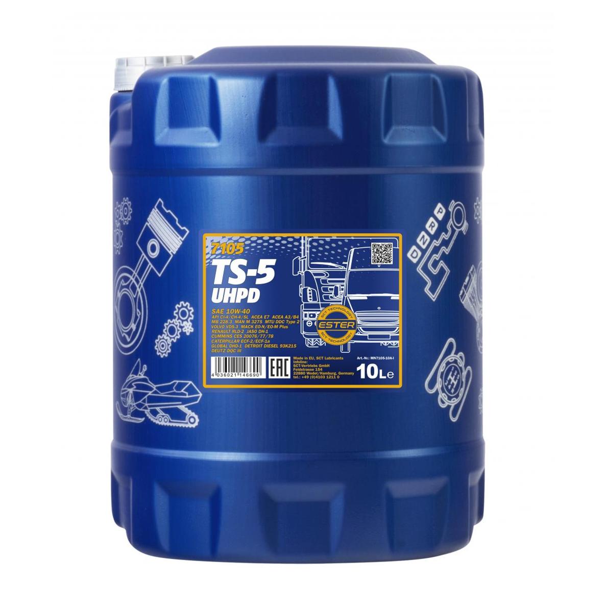 Ts-5 10w40 ci-4/sl 10л. HCV - Mannol MN710510
