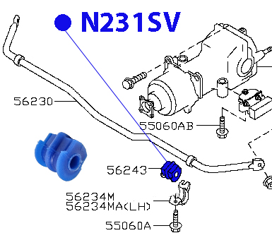 Втулка заднего стабилизатора d-19,2 d-37,6 l-41.4 - ФОРТУНА N231SV