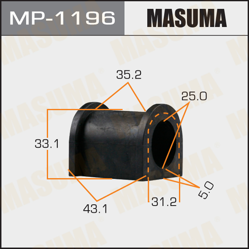 Втулка стабилизатора front jimny, jimny sierra  jb32w, ja12c[уп.2] | перед | Masuma                MP-1196