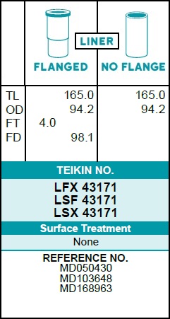 Гильза блока цилиндров - Teikin LSF43171