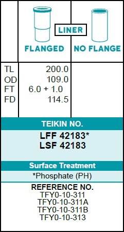 Гильзы 104.5-109-114.5- 200 с буртом - Teikin LSF-42183