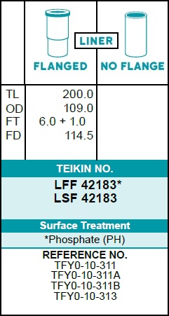 Гильзы 105.5-109-114.5-200 с буртом - Teikin LFF-42183