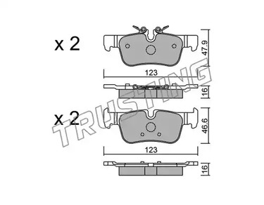 Комплект тормозных колодок | зад | - Trusting 1062.0
