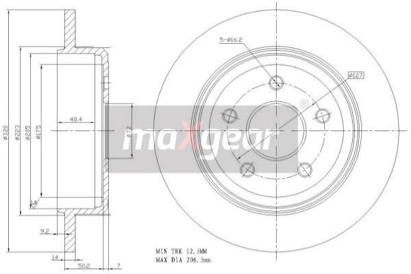 Тормозной диск | зад | - MAXGEAR 19-2279