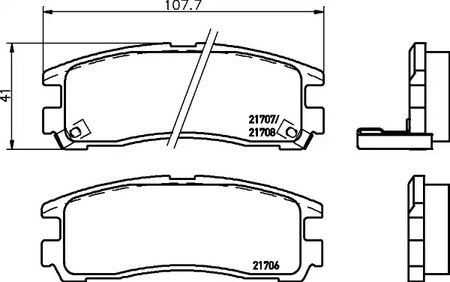 Комплект тормозных колодок | зад | - Hella 8DB 355 027-241