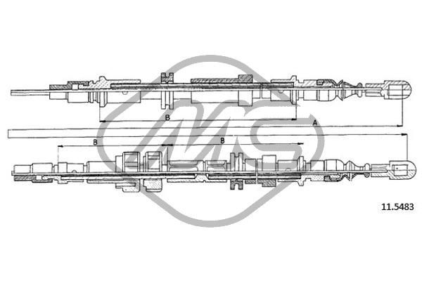 Трос ручника FRD sierra SW c/abs | зад | - Metalcaucho 81779