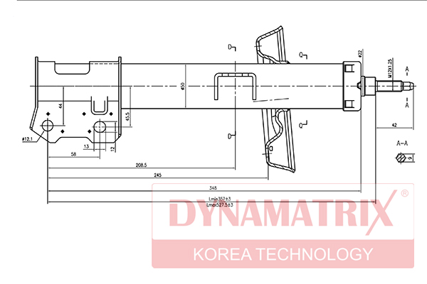 Амортизатор подвески газонаполненный | перед прав | DYNAMATRIX                DSA334948
