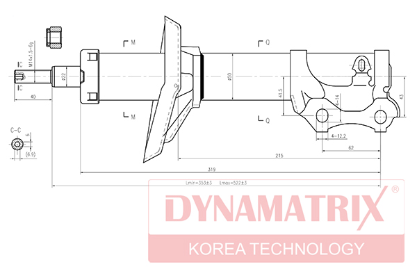Амортизатор подвески газонаполненный DYNAMATRIX                DSA334810
