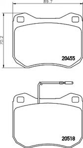 Комплект тормозных колодок - Hella 8DB 355 029-201