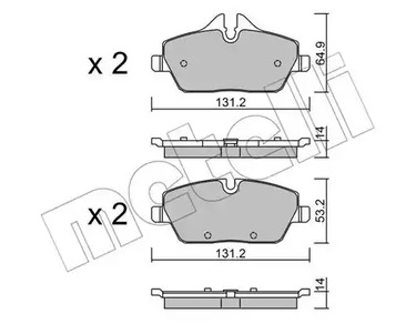Комплект тормозных колодок - Metelli 22-0664-2
