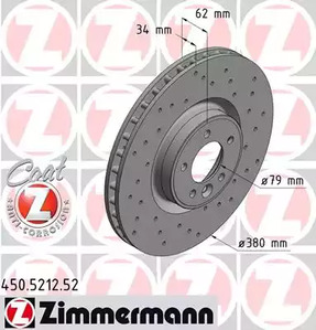 Тормозной диск | перед | - Zimmermann 450.5212.52