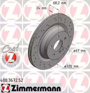 Тормозной диск - Zimmermann 400.3672.52