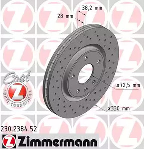 Тормозной диск - Zimmermann 230.2384.52