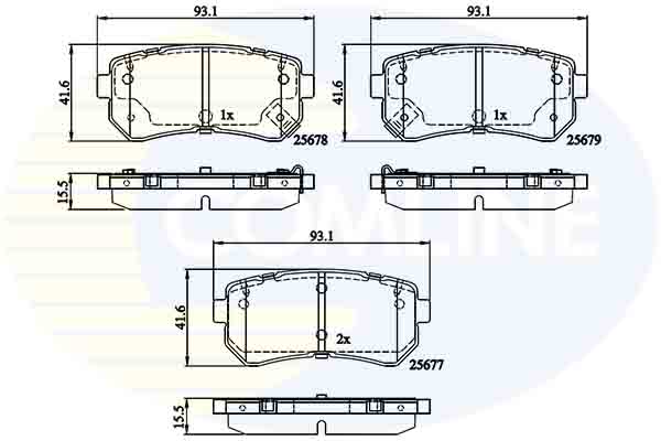 Колодки тормозные дисковые | зад прав/лев | - Comline CBP32276