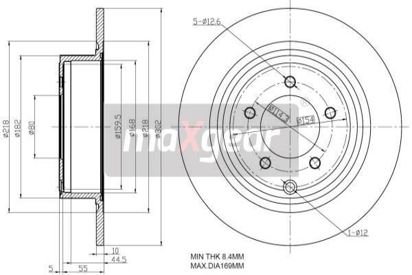 Тормозной диск - MAXGEAR 19-2858