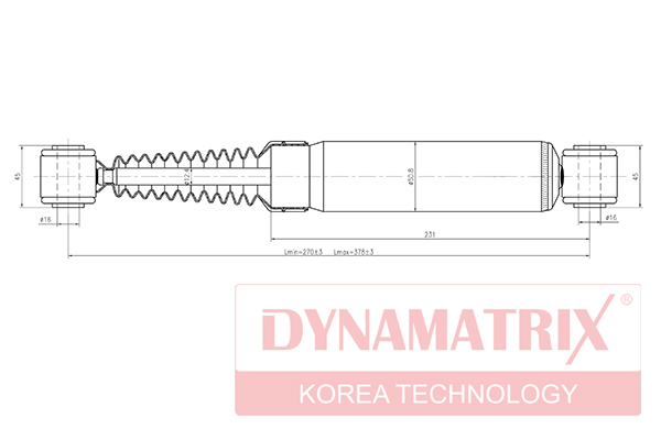 Амортизатор подвески газонаполненный DYNAMATRIX                DSA341102