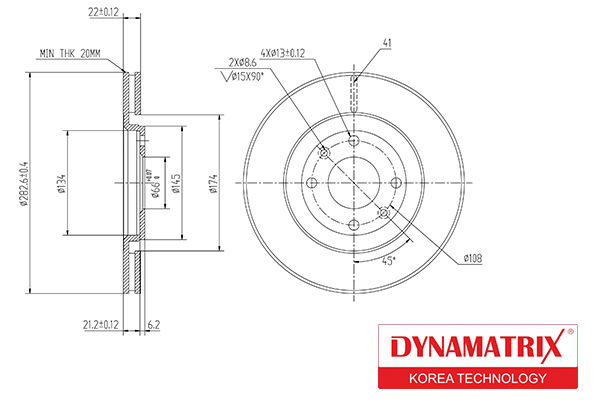 Диск тормозной | перед | - DYNAMATRIX DBD489