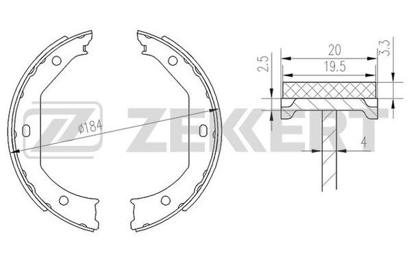 Колодки торм бараб задн стоян торм bmw 1 e81e82e87e88 05- 3 e91e92e93f31 04- 4 f32f33f82f83 13- 5 e39 95- Zekkert BK-4136 БМВ 1408₽