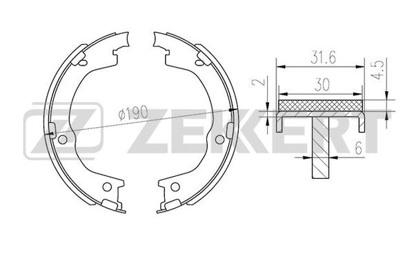 Колодки торм бараб задн стоян торм hyundai h-1 starex 01- santa fe ii 06- Zekkert BK-4105 Хендай 2144₽