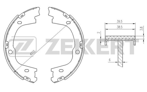 Колодки торм бараб задн стоян торм hyundai ix55 08- Zekkert BK-4437 Хендай 2013₽