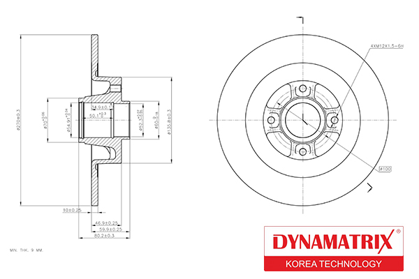 Диск тормозной с подшипником | зад | - DYNAMATRIX DBD1443