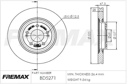 Тормозной диск | перед | - FREMAX BD-5271