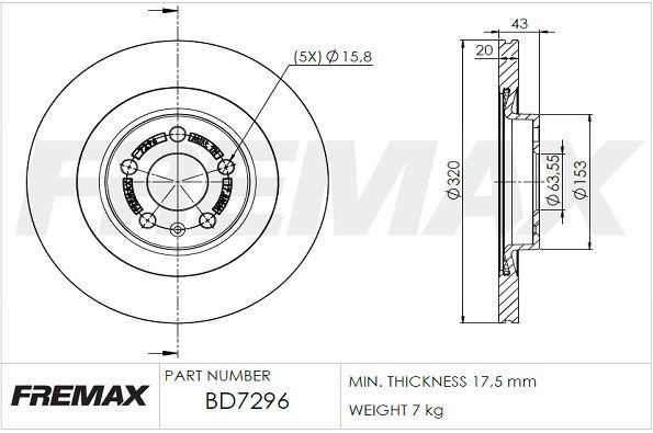 Тормозной диск | зад | - FREMAX BD-7296