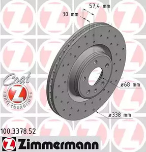 Тормозной диск - Zimmermann 100.3378.52