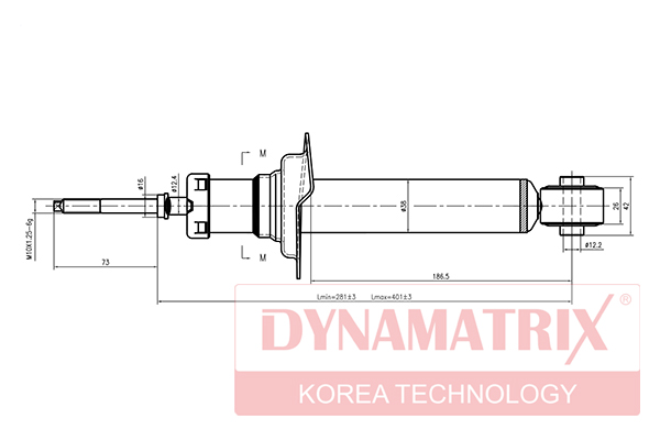 Амортизатор подвески газонаполненный | зад | - DYNAMATRIX DSA341186