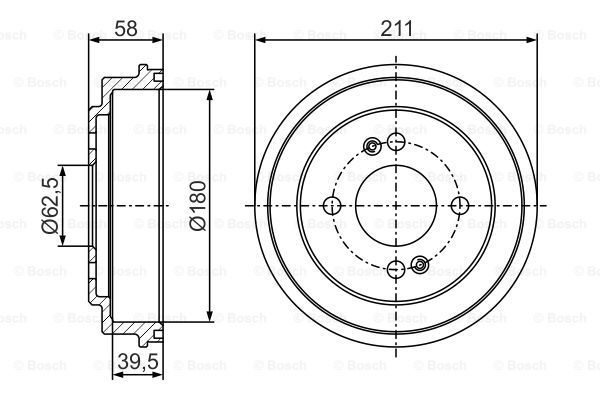 Тормозный барабан  - Bosch 0 986 477 278