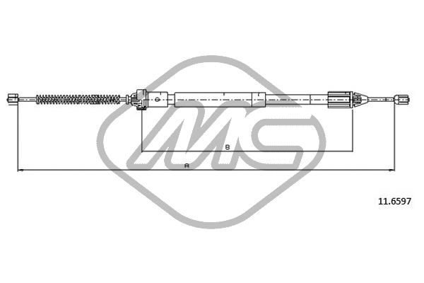 Трос ручника REN clio 1/2 16V c/abs dx-rh | зад | - Metalcaucho 83081