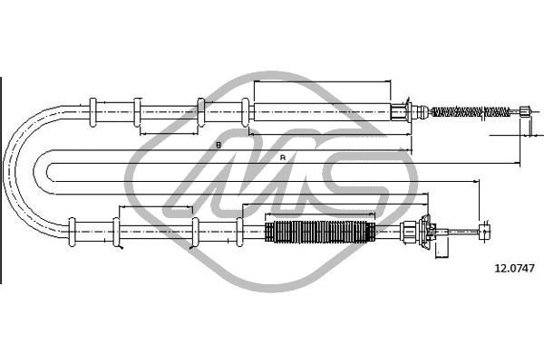 Трос ручника fiat doblo (152) maxi panorama/combi LWB ALL dx/sx-rh/lh | зад | - Metalcaucho 81389