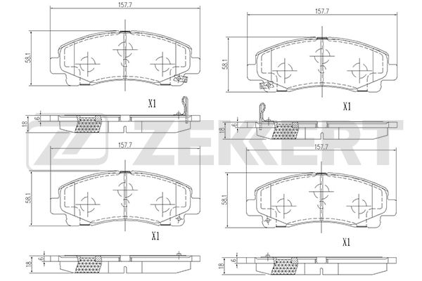 Колодки торм. диск. передн. Acura TL 12- Zekkert BS-2169