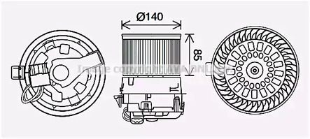 Электродвигатель отопителя - AVA PE8558