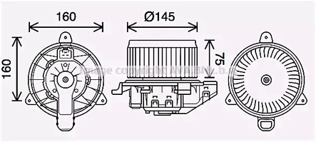 Электродвигатель отопителя - AVA FD8626