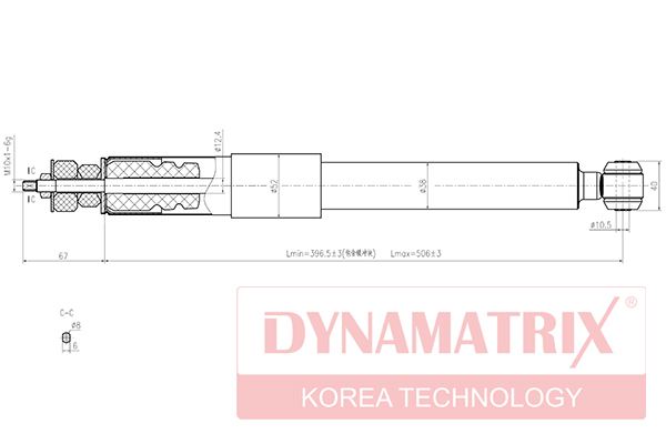 Амортизатор подвески газонаполненный | зад | - DYNAMATRIX DSA553177