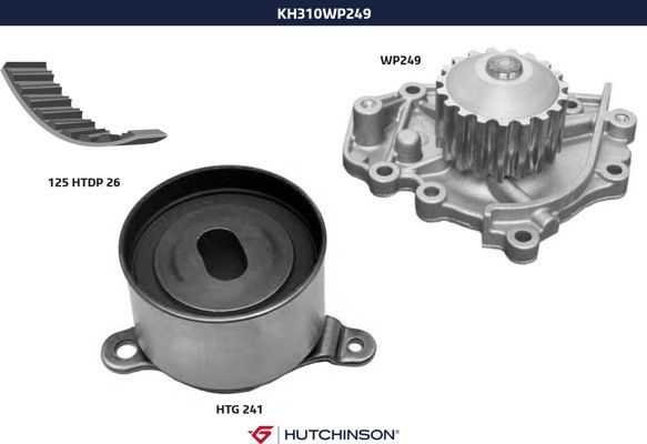 Комплект ремня ГРМ + насос водяной - Hutchinson KH 310WP249