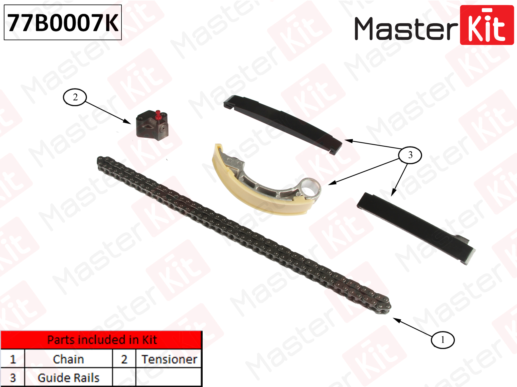 Комплект цепи ГРМ - Master KiT 77B0007K