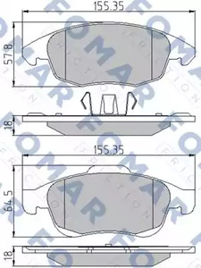 Колодки тормозные дисковые | перед | - FOMAR Friction FO 929981