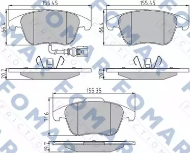 Колодки тормозные дисковые | перед | - FOMAR Friction FO 862081