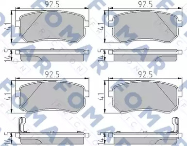 Колодки тормозные дисковые | зад | - FOMAR Friction FO 927681