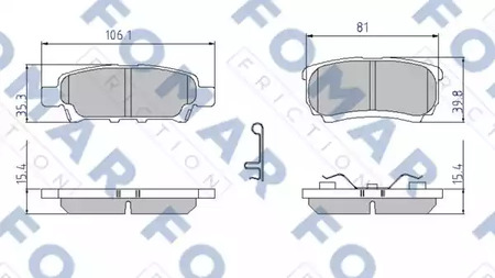 Колодки тормозные дисковые | зад | - FOMAR Friction FO 921781