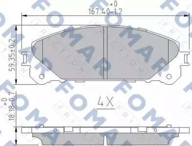 Колодки тормозные дисковые | перед | - FOMAR Friction FO 862883